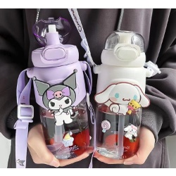 SANRIO KARET LOGO BOTOL MINUM SEDOTAN ANAK 600ML KARAKTER ANIMAL BAHAN TRITAN BPA FREE DM2122