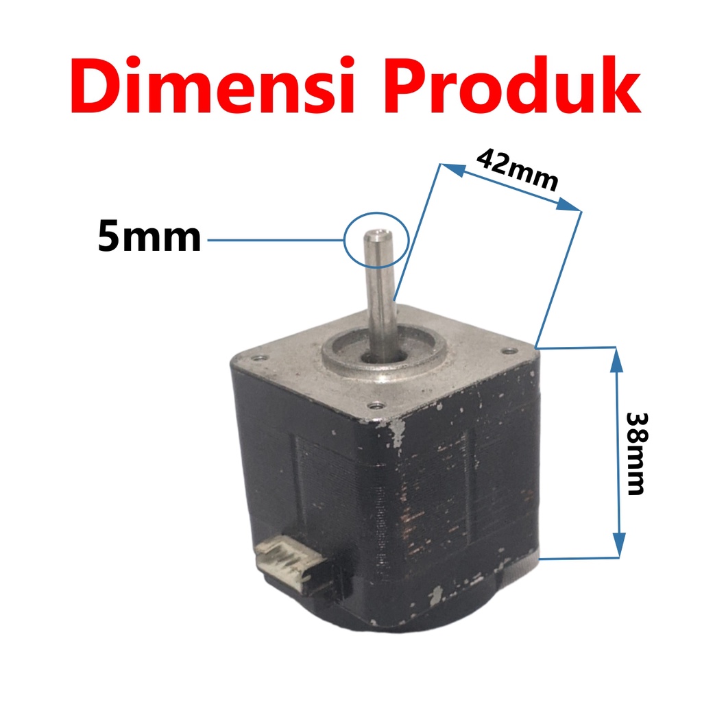 [[HAEBOT] Nema 17 Mikro Stepper Motor 42mm 38mm CNC 3D Printer Axis Mekanik 1.1A Dinamo Induksi Mesin Router Engraver Laser Slider Kuat Stepping Drawing