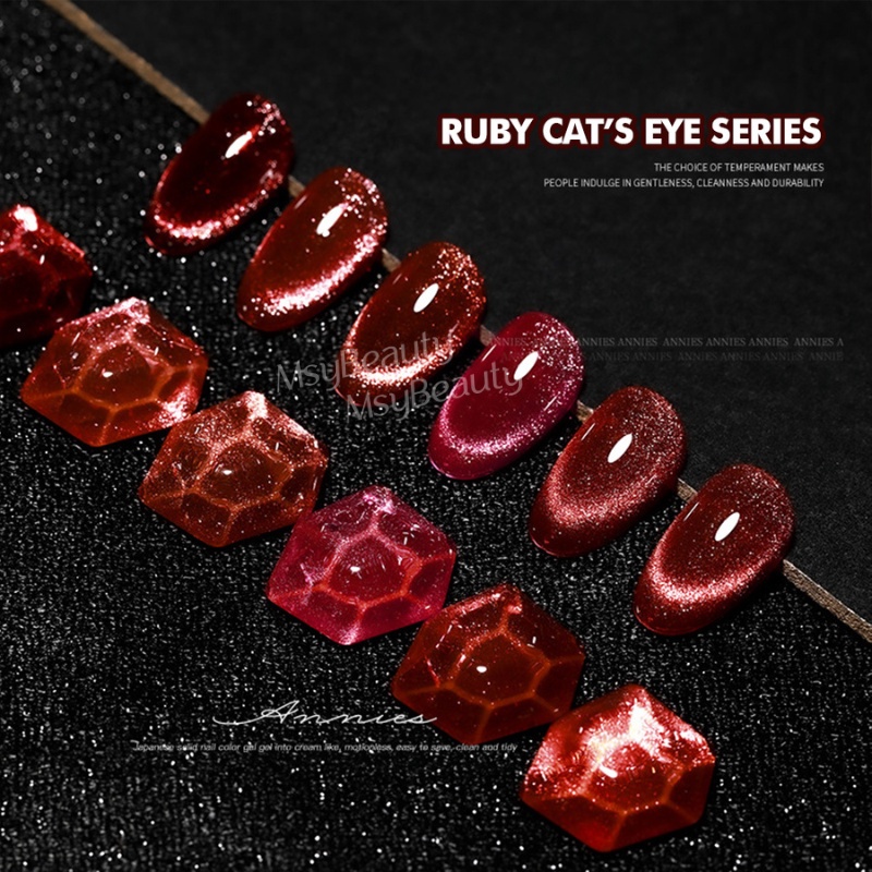 MSY KUTEK GEL RUBY RED CAT EYE/NAIL GEL POLISH UV LED 10ML/SOAK OFF/CAT EYE NAIL ART