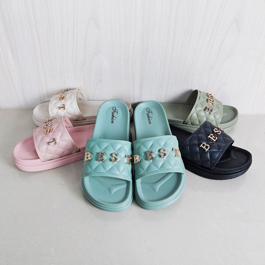 CYS COD Sandal Wanita Slip On Simpel Sandal Wanita Kekinian Terbaru Sandal Cewek Import Sandal Wanita Karet SPT-51