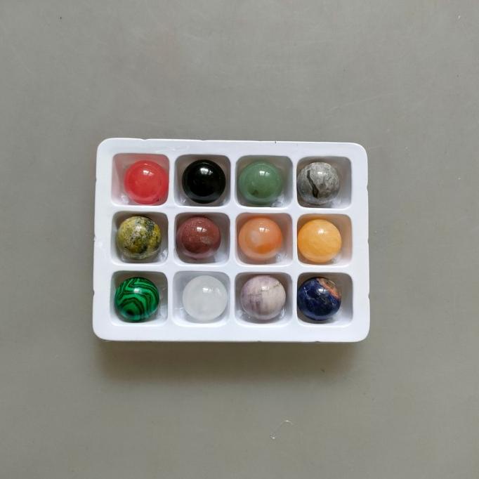 `````````] satu set 12 bh bola kristal feng shui diameter 2 cm