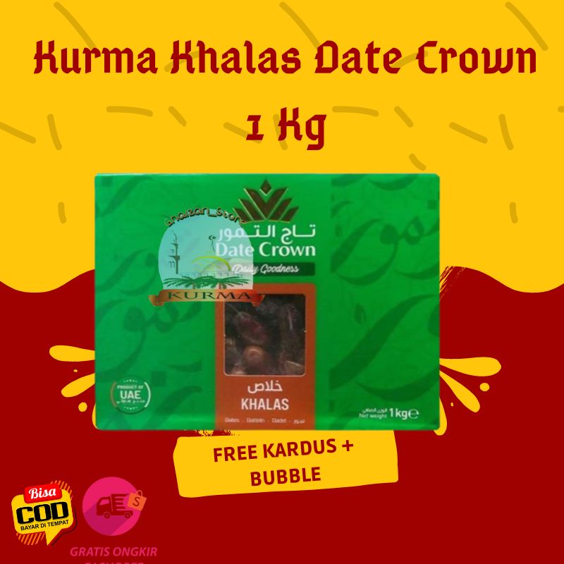 

Kurma Date Crown Khalas 1 kg / Date Crown Khalas Termurah / Kemasan Buka Atas / Oleh Oleh Haji Umroh