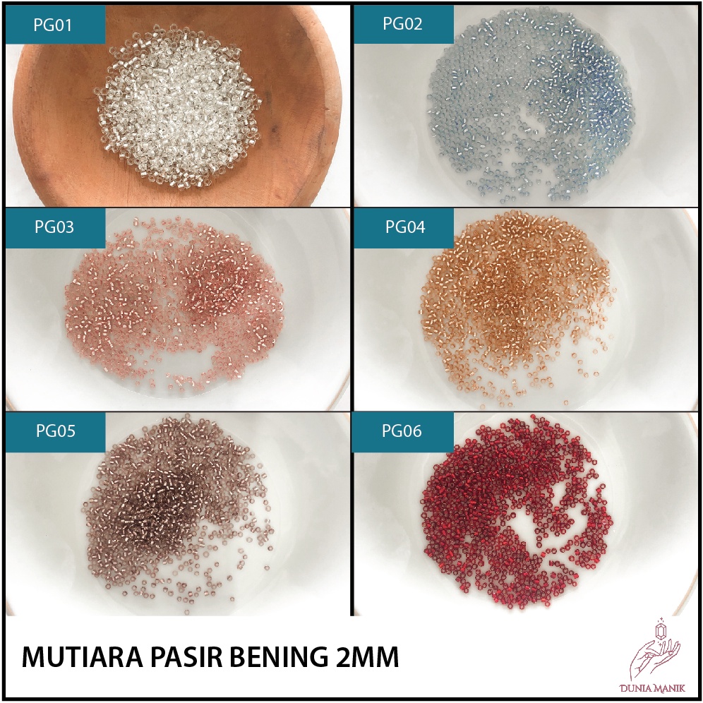 (10g) MUTIARA PASIR BENING 2MM / MUTIARA PASIR 2MM / MOTE MANIK PAYET PASIR