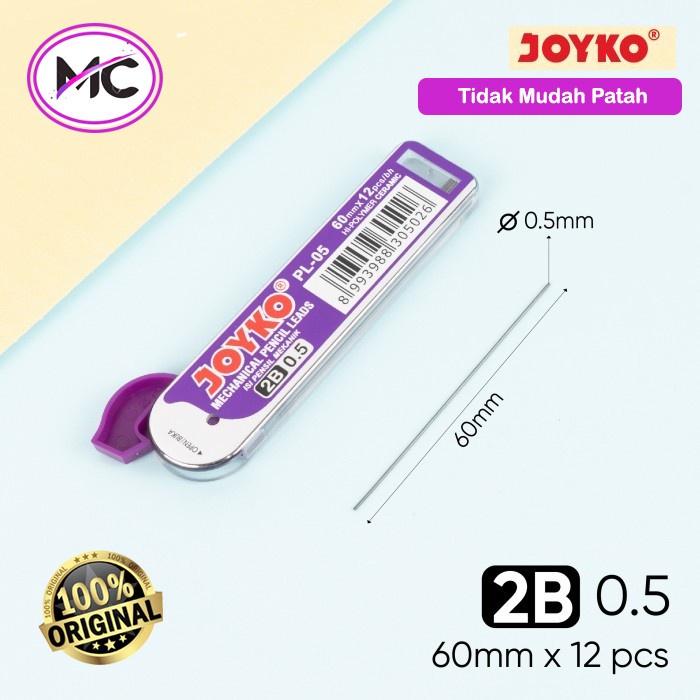 Isi Pensil Mekanik 0.5 mm 2B Joyko Mechanical Pencil Leads Refill Potlot Alat Tulis Sekolah