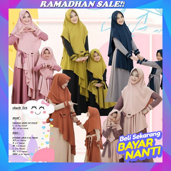 Sasikirana - Shafira Couple Mom And Kids ( Free Pashmina ) / Gamis Couple Ibu Dan Anak Terbaru 2023 