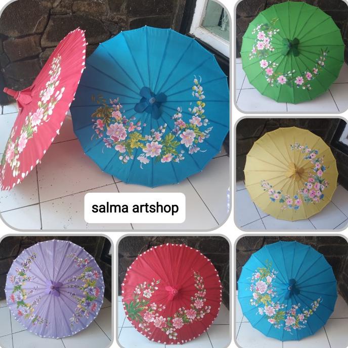 Buruan serbu] Payung geulis (hias) kain saten besar