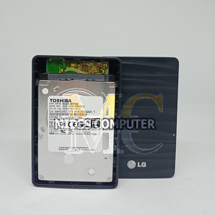 Harddisk Laptop Toshiba 500GB + CASE LG ORIGINAL + CABLE USB 3.0