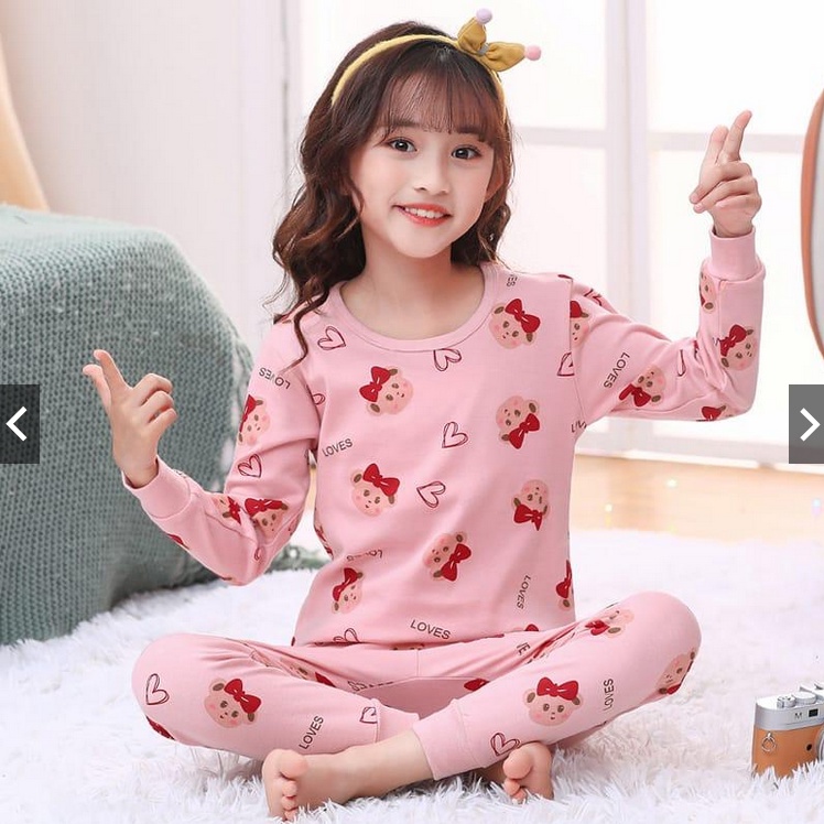 Setelan anak perempuan / piyama anak bergambar / piyama panjang / baju tidur anak 1-5 tahun