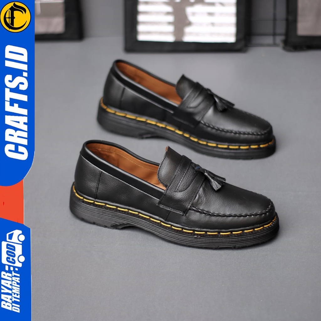 Sepatu Formal Pantofel Low Boots Docmart Kerja Pria Kulit Asli Crafts Abbandon