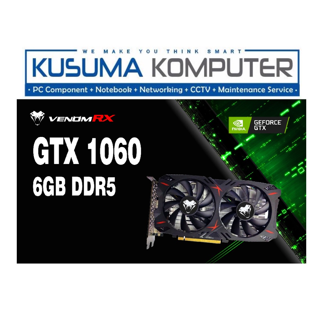 VGA Venomrx GTX1060 6GB GTX 1060 DDR5 DUAL FAN