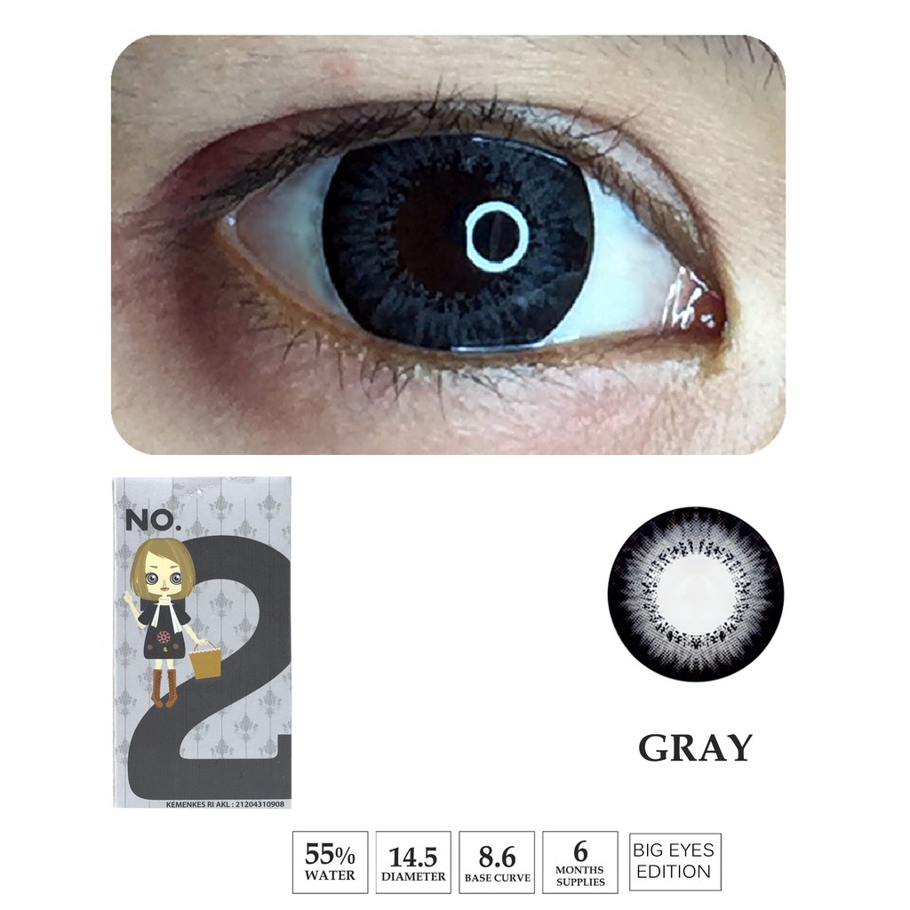 Softlens Normal Alice No 1 sd 6 Brown &amp; Grey lensa warna