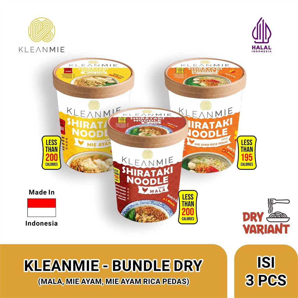 

3 PCS Bundle KleanMie Dry - Frozen Shirataki Noodle