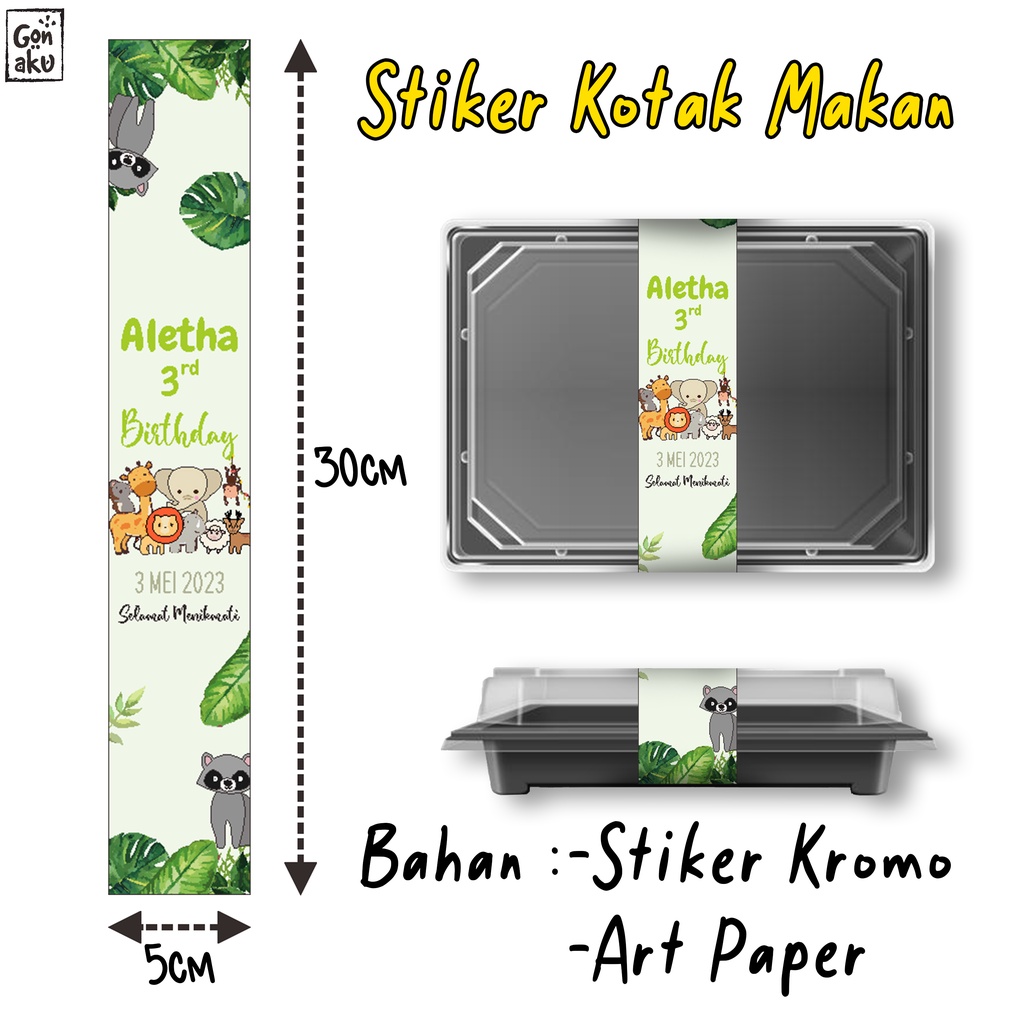 Label Stiker Kotak Makan Bento  - Label box Kotak nasi Bento - Gonaku