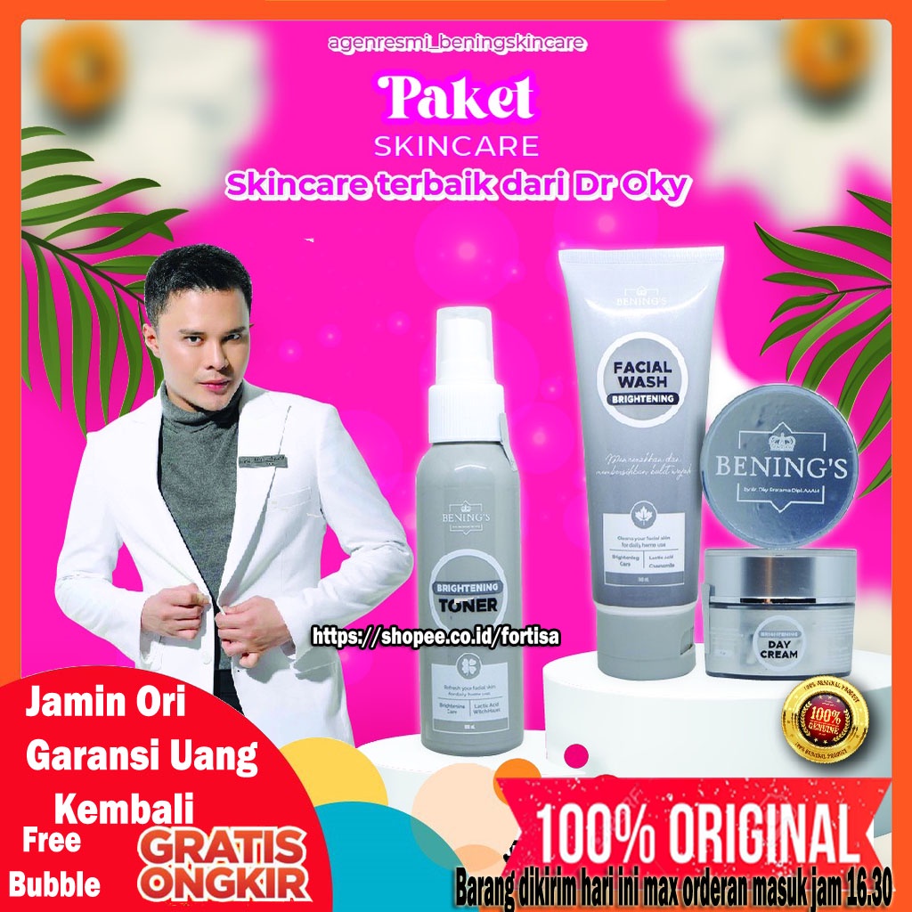 BENINGS SKINCARE DR OKY PRATAMA PAKET EXLUSIVE BRIGHTENING ACNE | BENINGS CLINIC | BENING'S SKINCARE