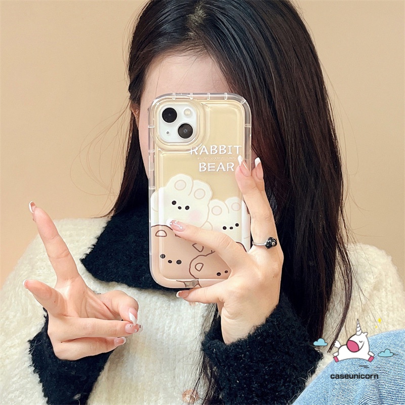 Kartun Beruang Lucu Case Realme C53 5 9i 7i 6i 5i 5s C55 C35 C15 C25 C33 C21Y C12 C30 C30s C11 C20 C3 C1 C2 C25s Realme C25Y C20A Lovely Rabbit Soft Airbag Shockproof Soft Cover