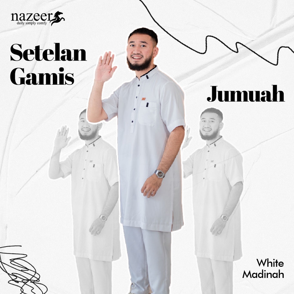 Baju koko setelan dewasa/Setelan Gamis Jumuah/Baju koko setelan pakistan/Setelan gamis pria nazeer/S