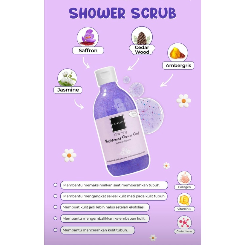 Scarlett Whitening Charming SERIES | Body Lotion - Body Cream- Body Serum - Body Scrub - Shower Scrub