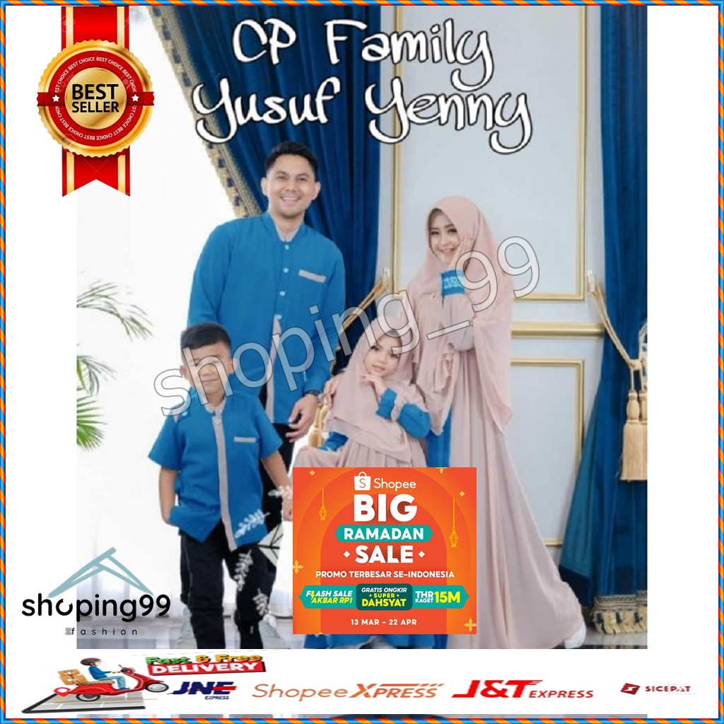 Stok Terbatas.. Baju Couple Mocca Blue Keluarga Lebaran Terbaru 2023 Ayah Ibu Anak Laki-Laki Perempu