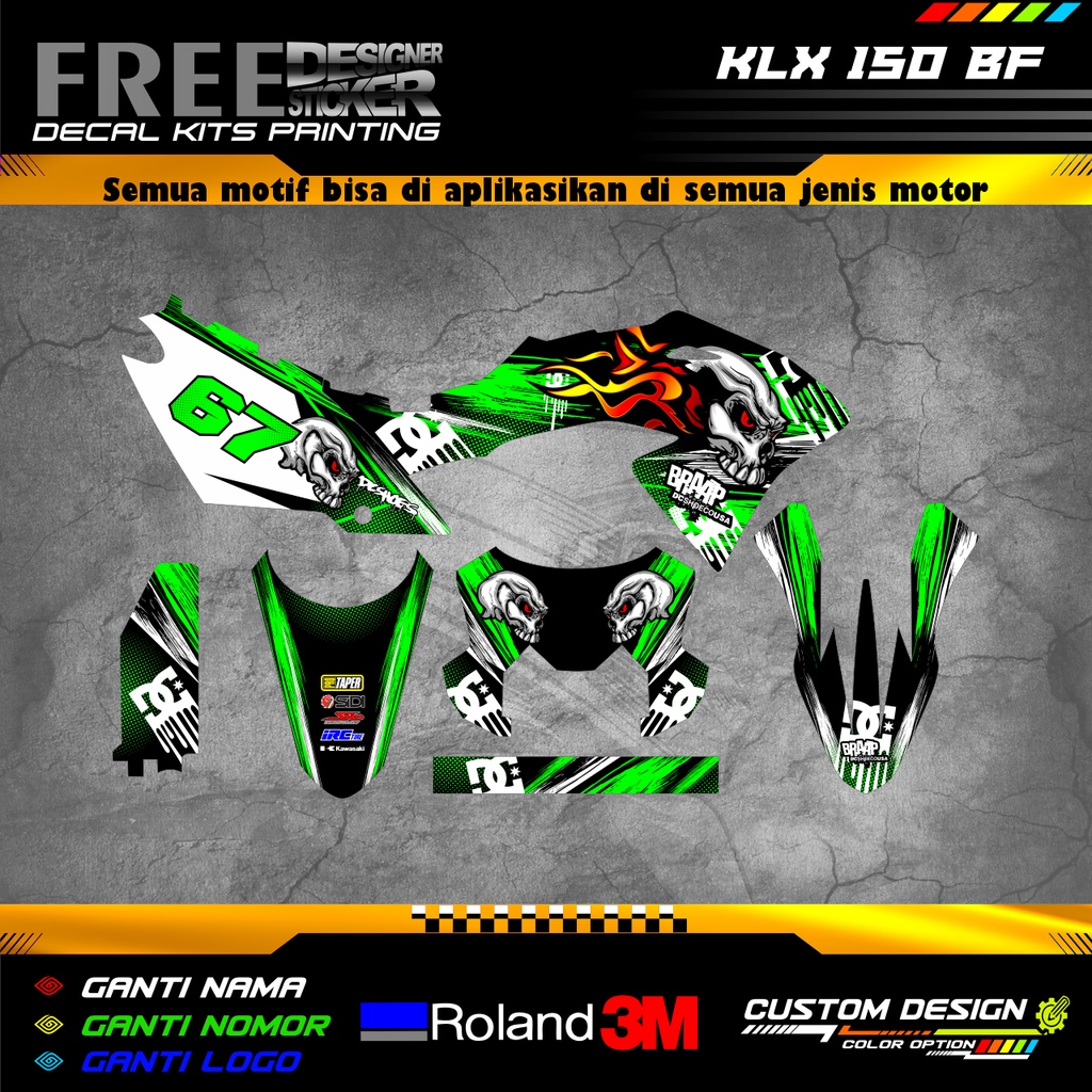 DECAL STIKER KLX 150 BF FULL BODY STANDAR DAN SUPERGLOS TEBAL