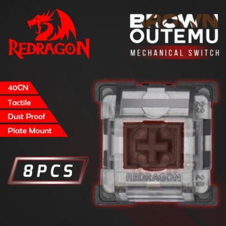 Switch mechanical redragon outemu 8pcs dustproof linear red black blue brown roms-dp bk rd bl br