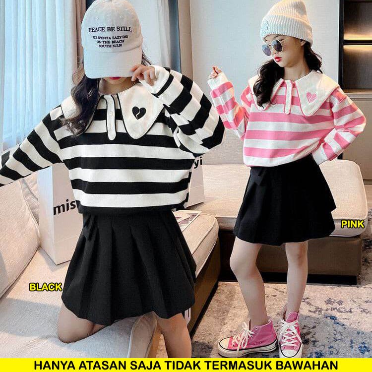 Atasan Anak Perempuan PREMIUM Love Stripe