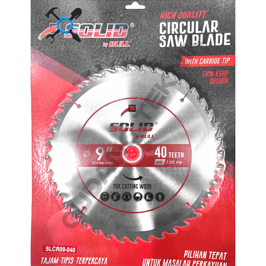 (SILVER) SOLID Mata Pisau Kayu Circular Saw 9&quot; 24T 40T 60T TIPIS SILVER SOLID / Mata Gergaji Circle 9 Inch Circular Saw Blade 9&quot;x24T 9&quot;x40T 9&quot;x60T