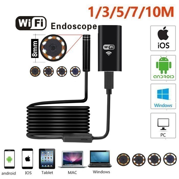 Camco Camera 3M Wifi Endoscope Camera Android 720P Iphone Borescope Waterpro