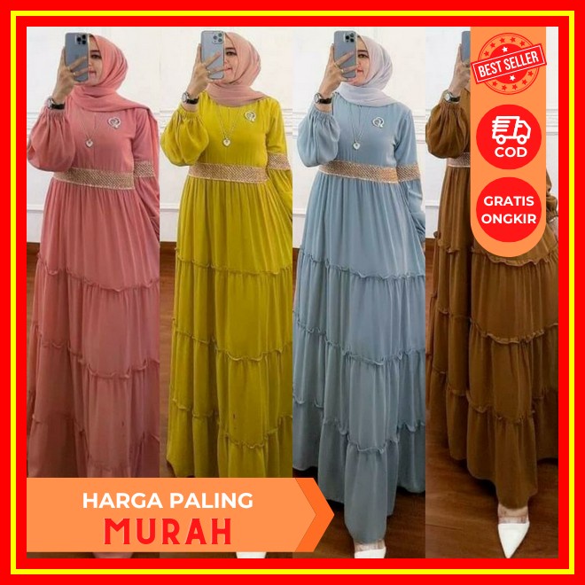Gamis Terbaru 2023 Lebaran / Gamis Ethica Ayumi 339 Cream / Gamis Katun / Gamis Remaja / Gamis Daily