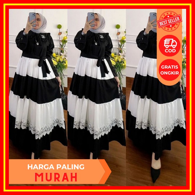 Hazura Dress Gamis Wanita Dewasa Terbaru 2022 Elegan Gamis Remaja Kekinian Viral Gamis Modern Lebara