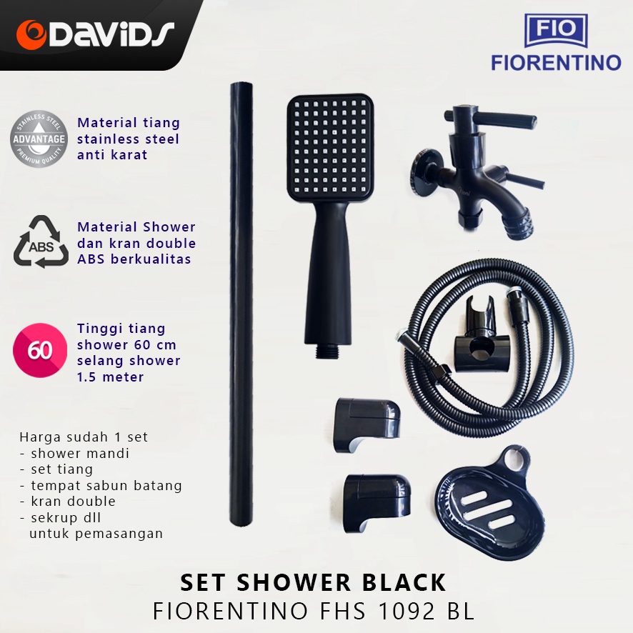 Shower Tiang Set Wall Sower Kamar Mandi Dinding Tembok Column Hitam