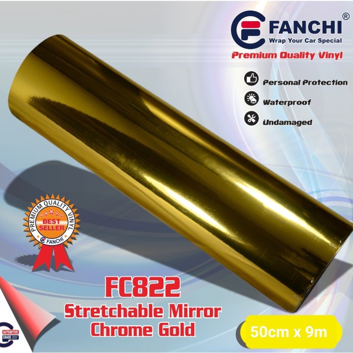 

Terlaris Sticker Fanchi Fc822 Mirror Chrome Gold Emas Chrome Lentur Premium Wrp