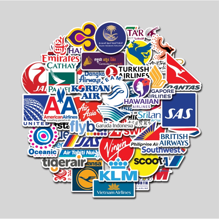 

Terlaris Sticker Pack Airlines Logo Stiker Tumbler Laptop Stiker Koper Helm