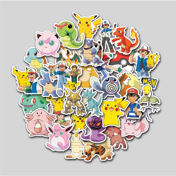

Terlaris Sticker Pack Pokemon Sticker Tumbler Stiker Laptop Koper Helm