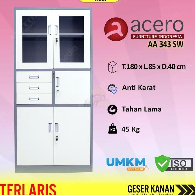 

Terlaris Acero Aa-343Sw Lemari Arsip Besi Full Plat Kombinasi 3 Laci 1 Brankas Stok Terbatas