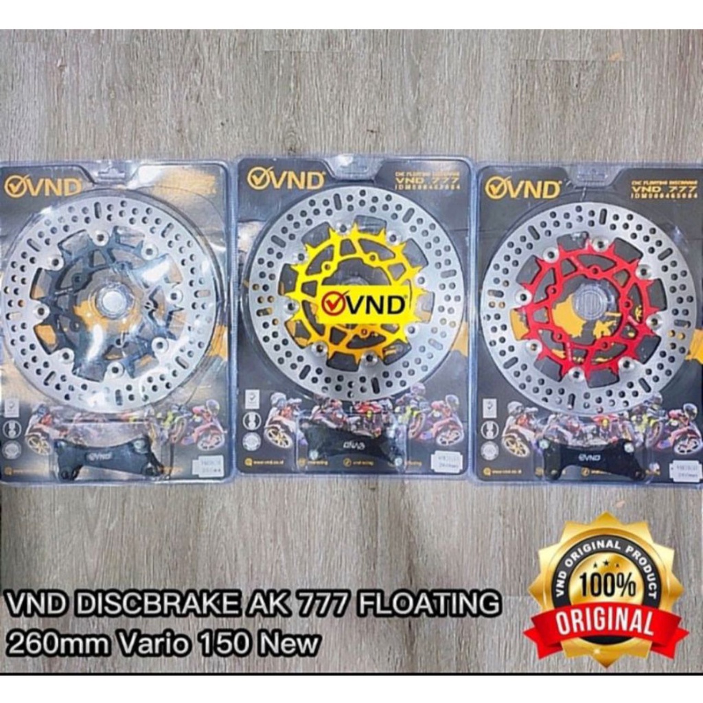 Disc vnd ak 777 floating 260mm vario 150 new lubang 5 cnc plus breket