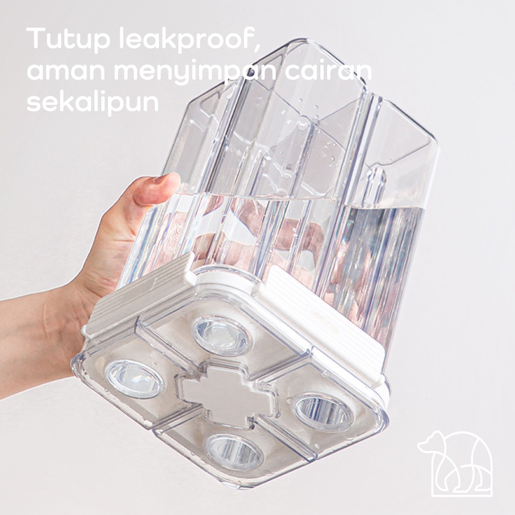 【IKONE】MIMI Kotak Toples Penyimpanan Makanan 2 in 1 Design Snack 4 in 1Kedap udara Food Storage Serbaguna Toples Penyimpanan Makanan Cereal Kacang Biji-Bijian Serbaguna Ukuran Besar Tumpuk