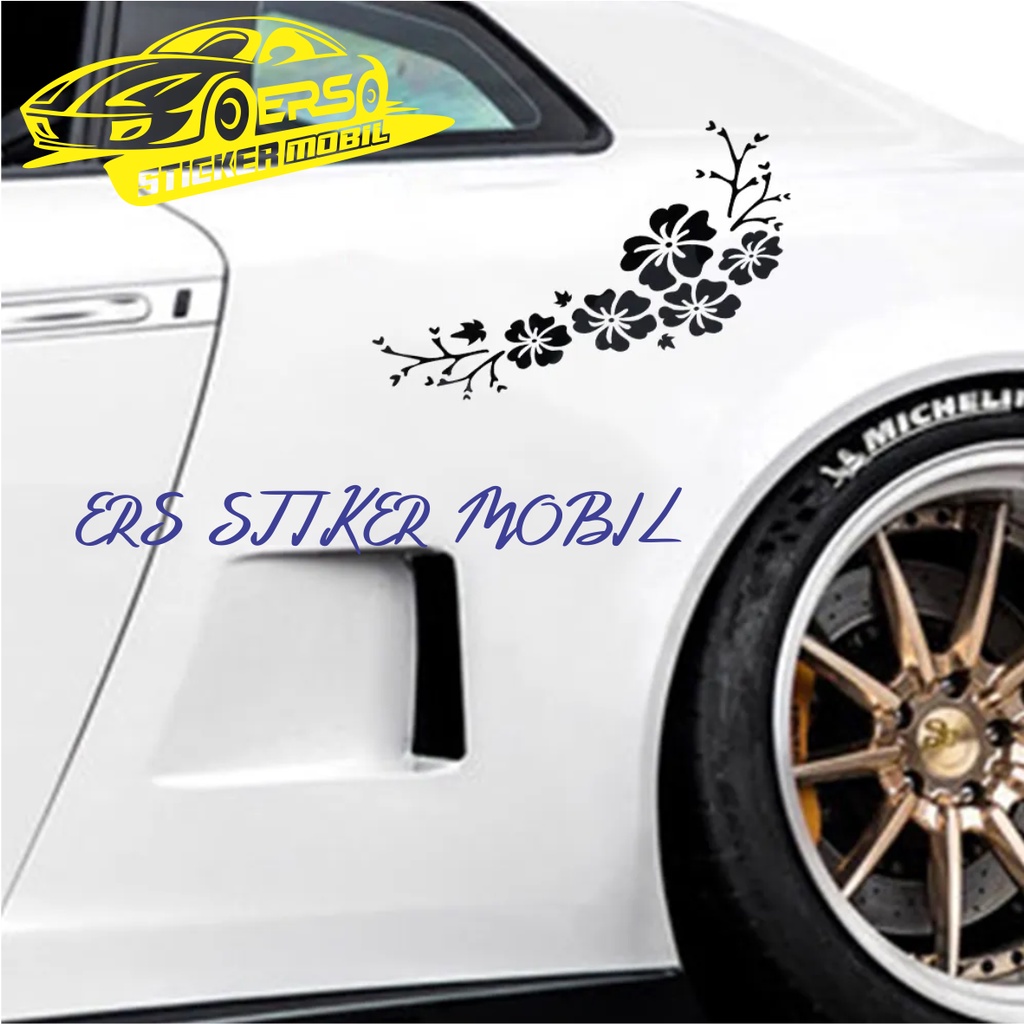 STIKER MOBIL STICKER MOTIF BUNGA KAP BODY KACA MOBIL CUTTING STIKER STIKER MOBIL STICKER MOTIF BUNGA