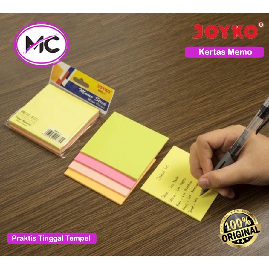 Kertas Memo Stick Note Joyko Sticky Notes Kertas Penulis Catatan Tempel Reminder