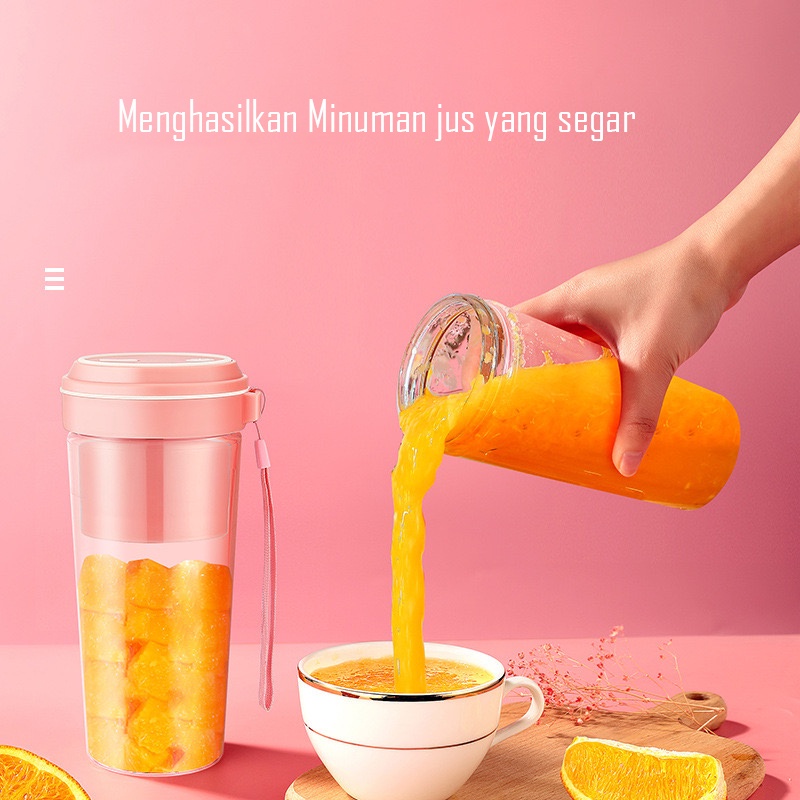 Hangyan Blender Portable Mini Chopper 350ml Juicer Buah Dan Sayur 4 Mata Pisau Blender Jus Mini Praktis