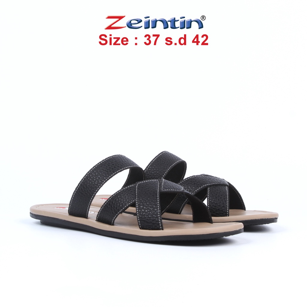 Zeintin - Sandal Wanita Kulit Sintetis Zeintin Sendal Slide Sandal Jepit KK