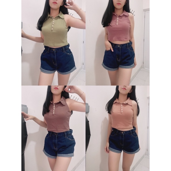 viuna croptop.croptop viuna kaos polos.croptop viuna buntung leher kerah wanita import.croptop korean style cwe