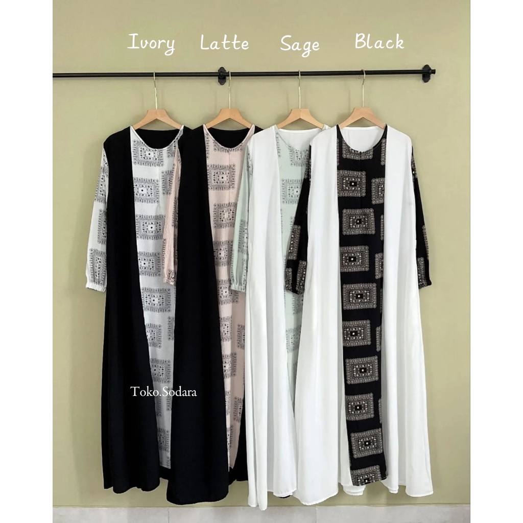Salwa Ethnic Dress // Gamis Crinkle // Baju Lebaran Wanita Terbaru