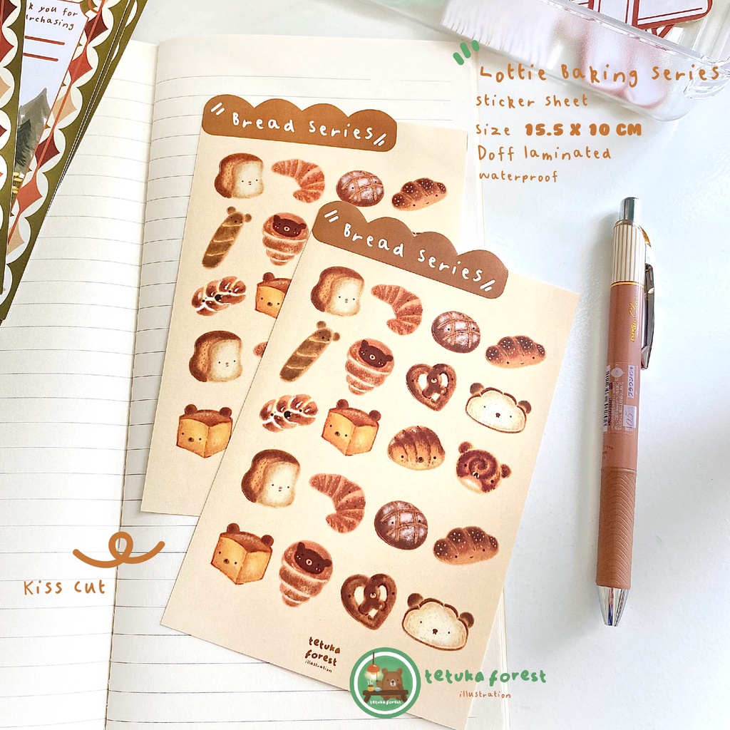 

Bread series sticker sheet - cute sticker