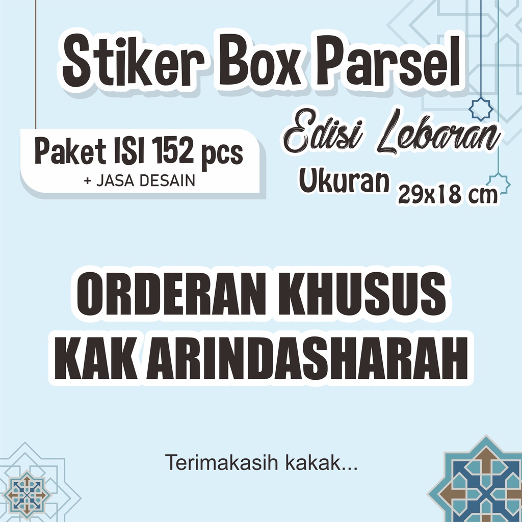 

Stiker Parsel Lebaran Orderan Custom Kak Arindasharah