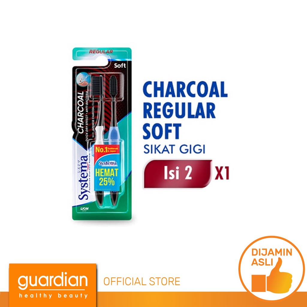 SYSTEMA Toothbrush Charcoal Regular 2S