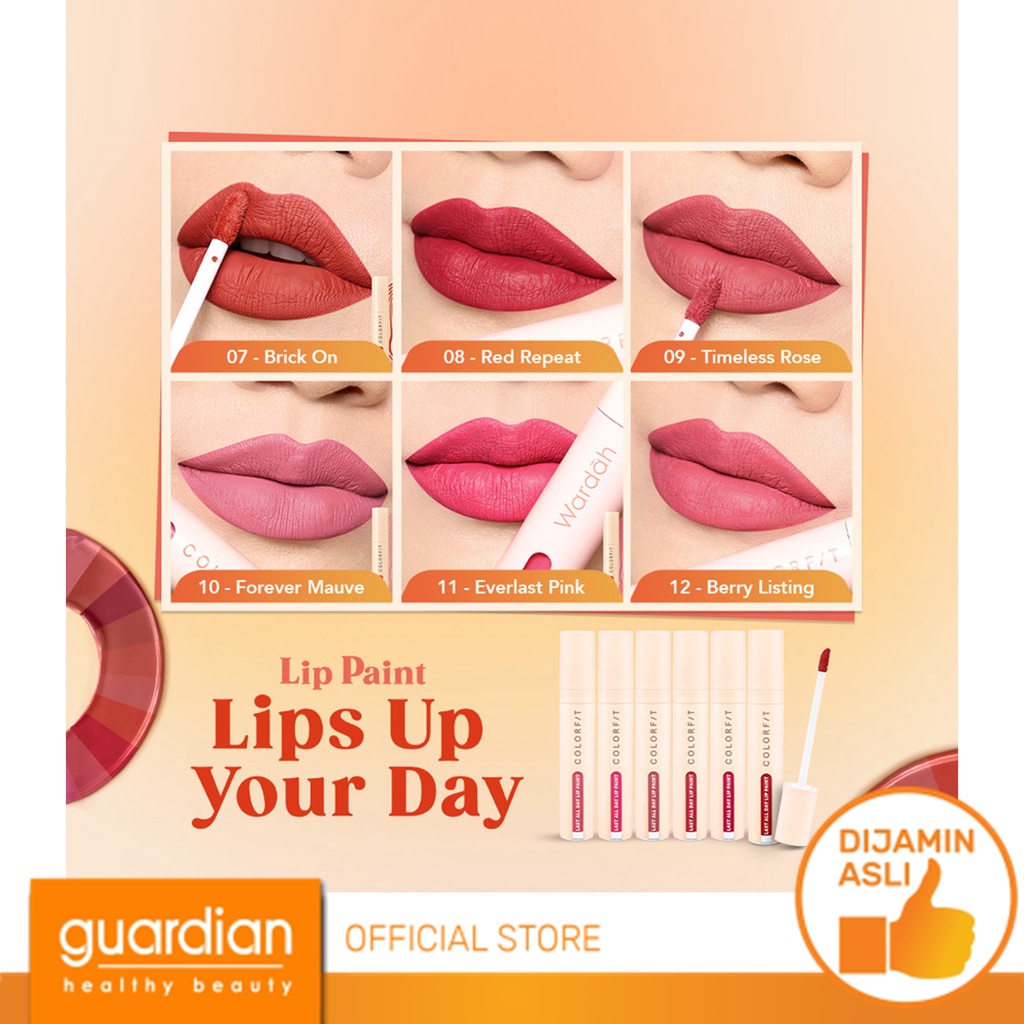 WARDAH Colorfit Last All Day Lip Paint Lip Cream - 07 Brick On 4.2g