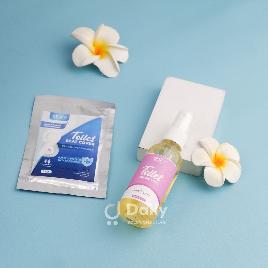 Daily Travel Kit Bundling Toilet Perfume Spray + Toilet Seat Cover Anti Bakteri dan Toilet Bebas Bau