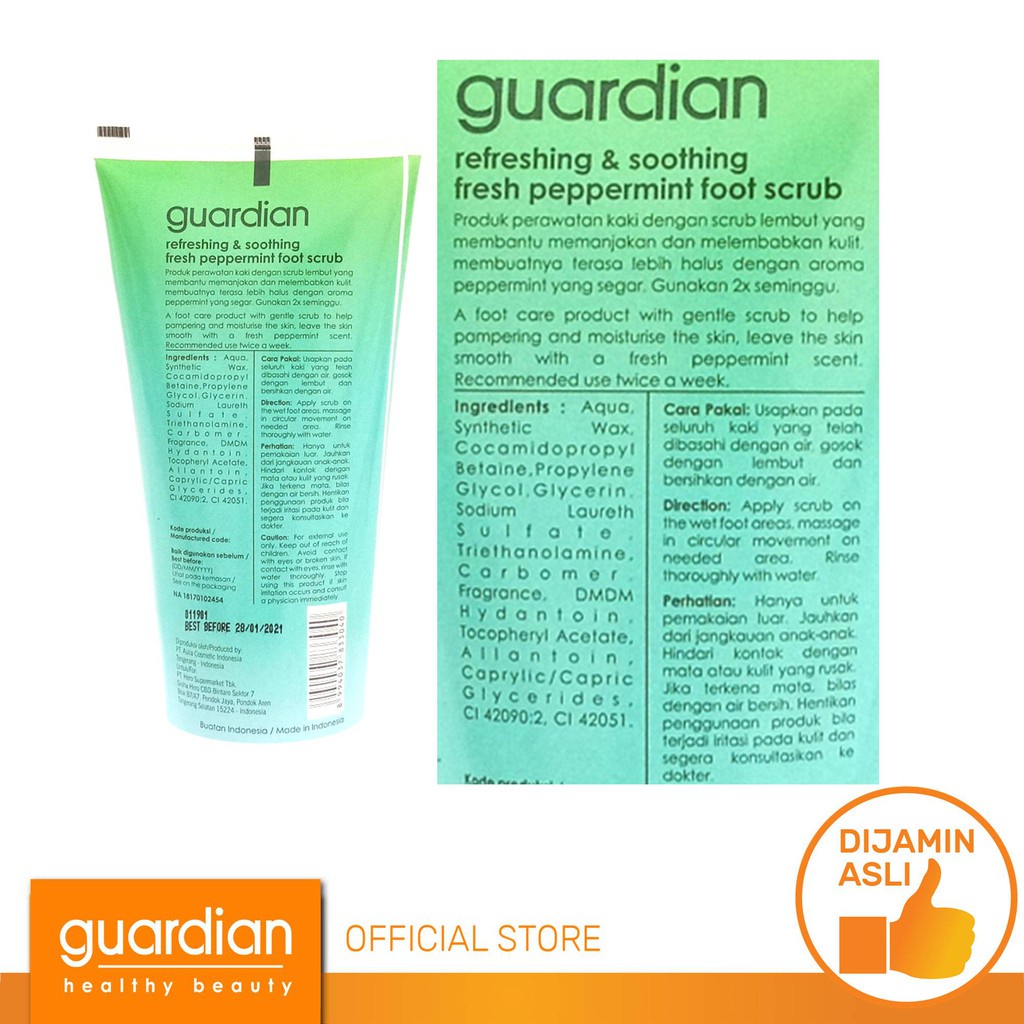 GUARDIAN Foot Scrub Fresh Peppermint 100g