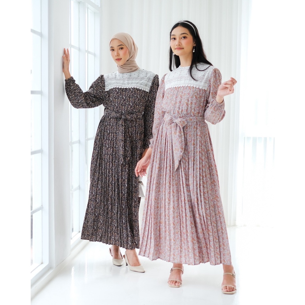 Myrubylicious SALIYAH MAXI DRESS KODE 1823 | DRESS | MAXI DRESS | DRESS BUNGA | BAJU MUSLIMAH