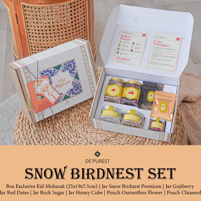 

Promo Hampers Idul Fitri Lebaran Paket Lengkap Snow Birdnest 7in1 Free Kurma